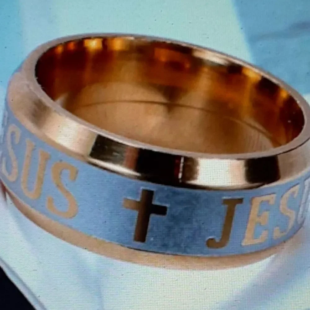 Unisex 18K Yellow Gold Plated Titanium Ring